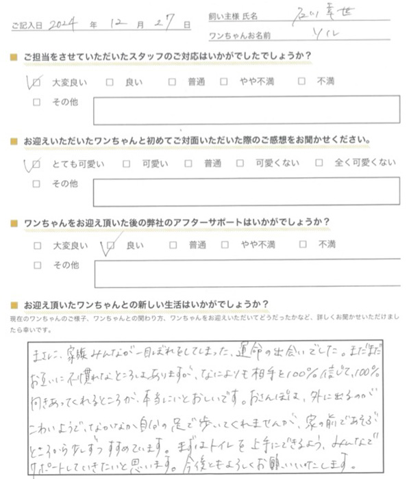 石川幸世様からの声