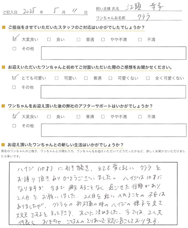 江頭様からの声