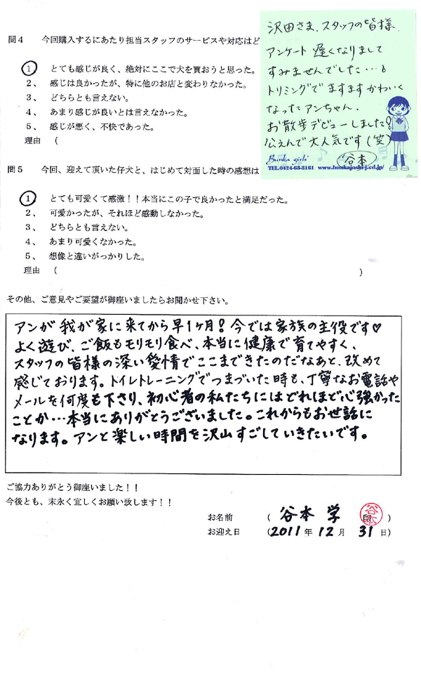 谷本学様からの声